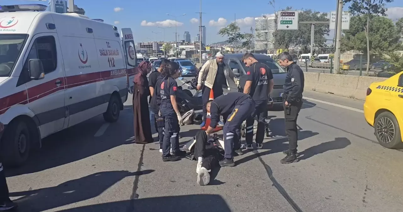 kadikoy d 100 karayolunda motosiklet kazasi bir yarali BPGRcGTh