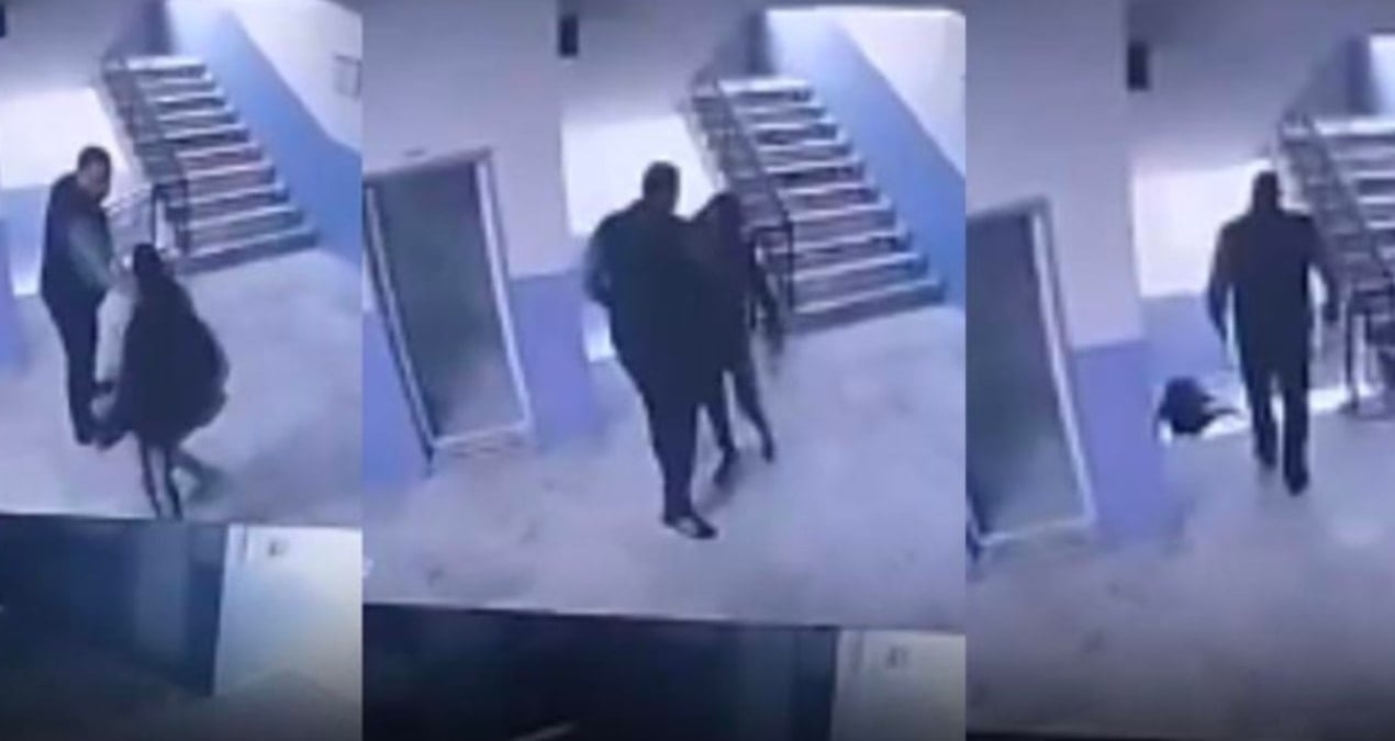 Okulda skandal görüntüler! Otizmli öğrenciyi merdivenden fırlattı